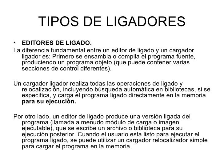 cargadores y ligadores